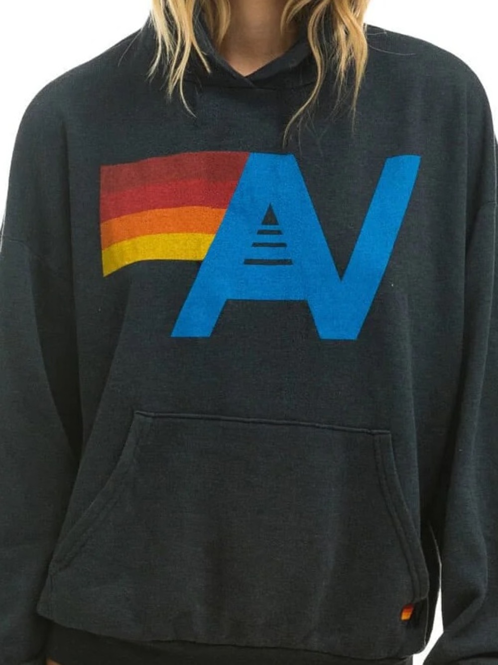 Brand New! Aviator Nation-Logo Pullover Relaxed Hoodie-Charcoal-Unisex XL